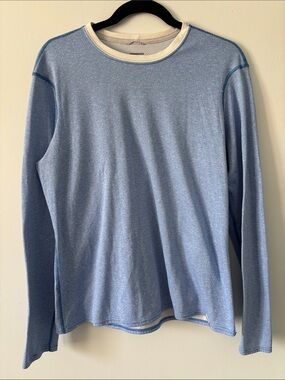 Patagonia Men's Heathered Light Blue Crewneck Sweater